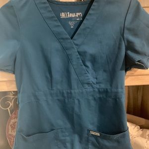 Greys Anatomy Dark Teal scrub set.